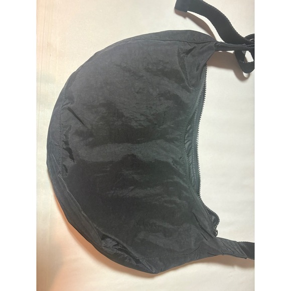 Black Baggu Nylon Crescent Shoulder Bag with Logo Strap - Picture 4 of 7